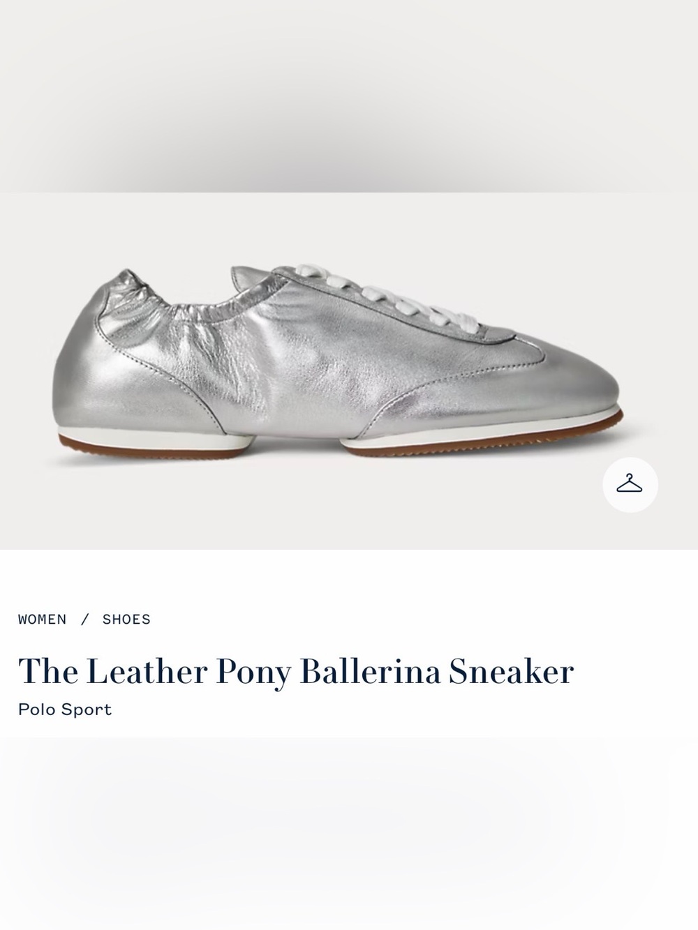 Polo by Ralph Lauren Silver Leather Ballerina Sneaker